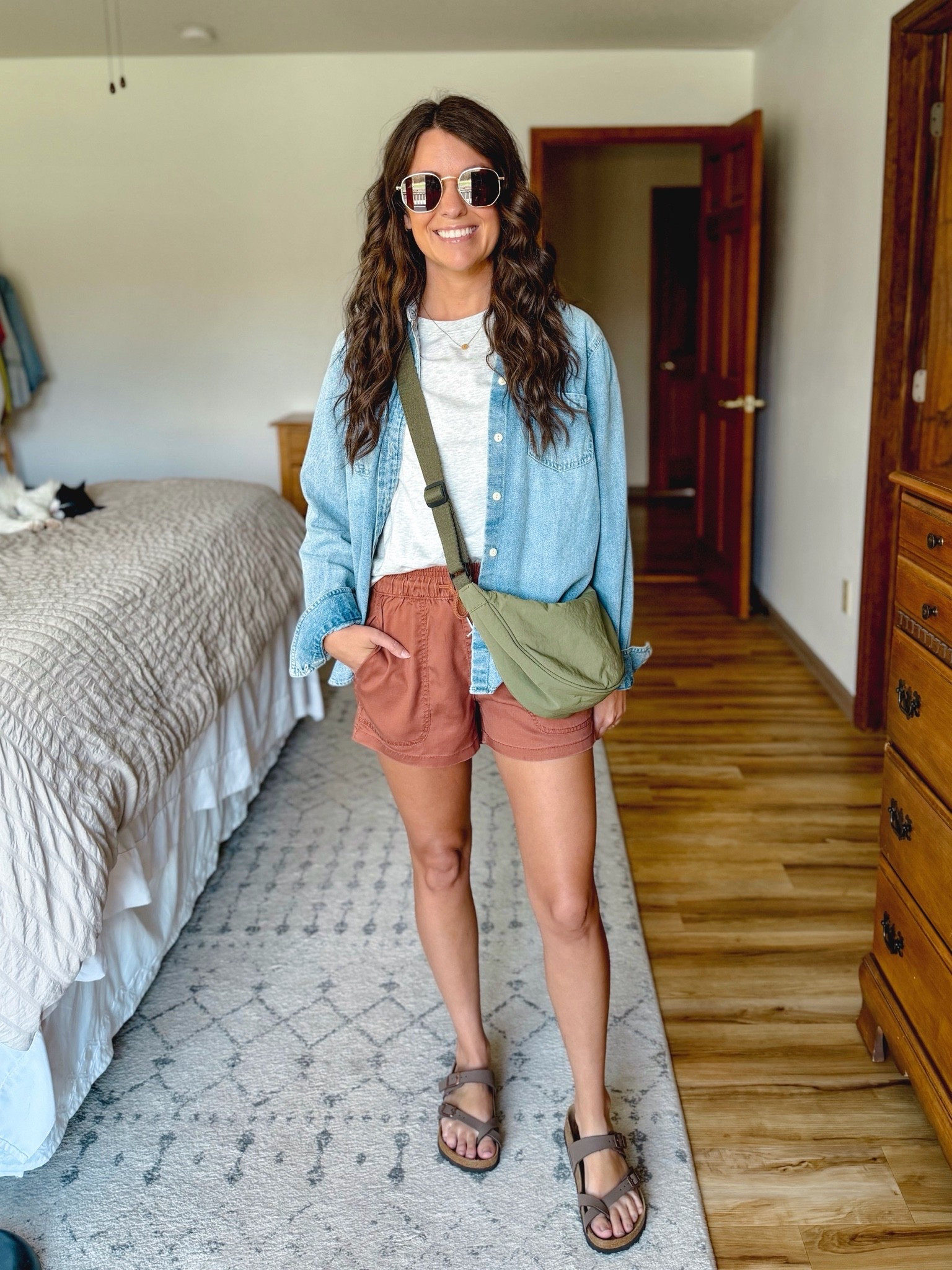 small in my tee, xs in my shorts and my sandals are size 36. My denim shirt is older so I linked similar . My bag is old out so I also linked similar!

#LTKgrwm #LTKootd #LTKPetite