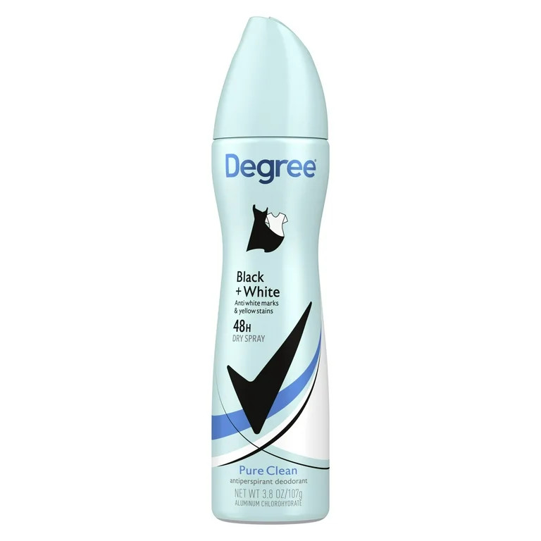 Degree Antiperspirant Dry Spray Pure Clean Deodorant for Women Anti White Marks and Yellow Stains... | Walmart (US)