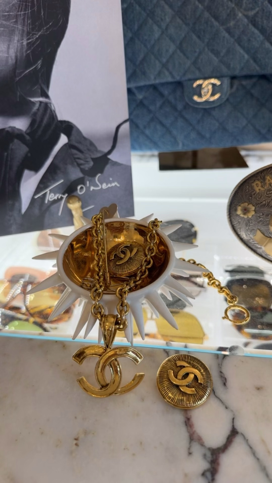 Sharing my hidden gem location for vintage Chanel jewelry! Throw on jeans and a white tank with these earrings or necklace and you will look instantly elevated and unique ✨🥰 it’s my spring/summer uniform 