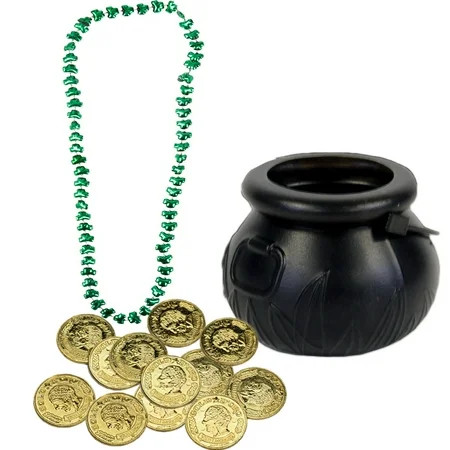 Leprechaun Loot Mini Pot of Gold St Patrick 27pc 3"" Decoration Pack, Black Gold | Walmart (US)