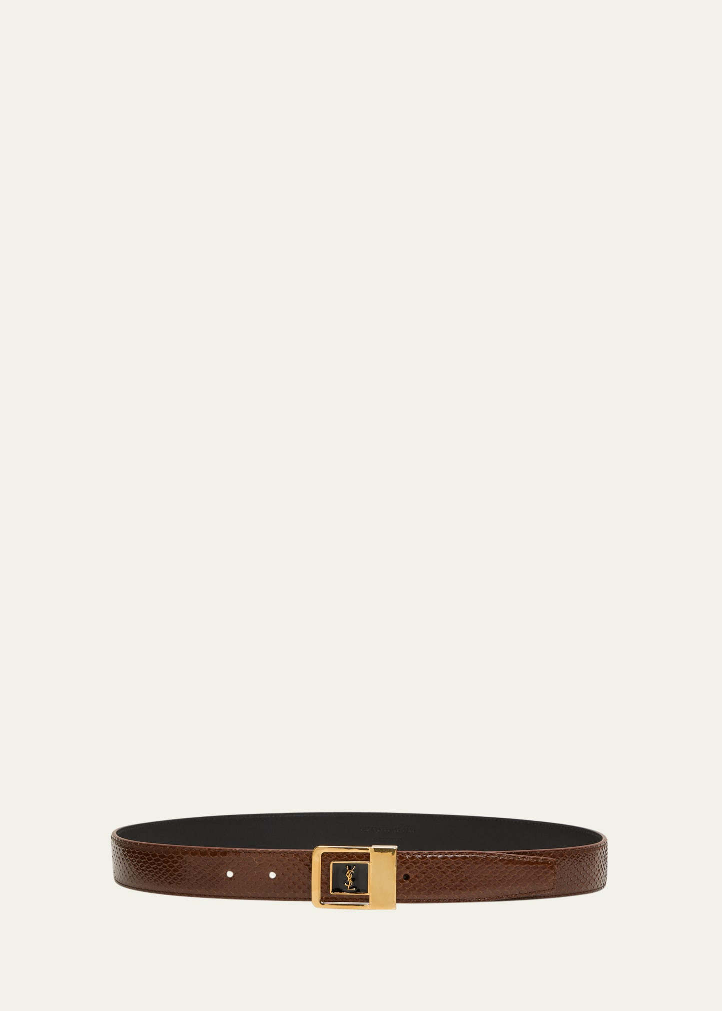 Saint Laurent YSL Python Leather Belt | Bergdorf Goodman