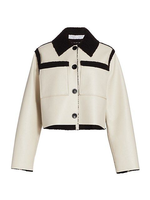 Teddy-Trimmed Cropped Jacket | Saks Fifth Avenue