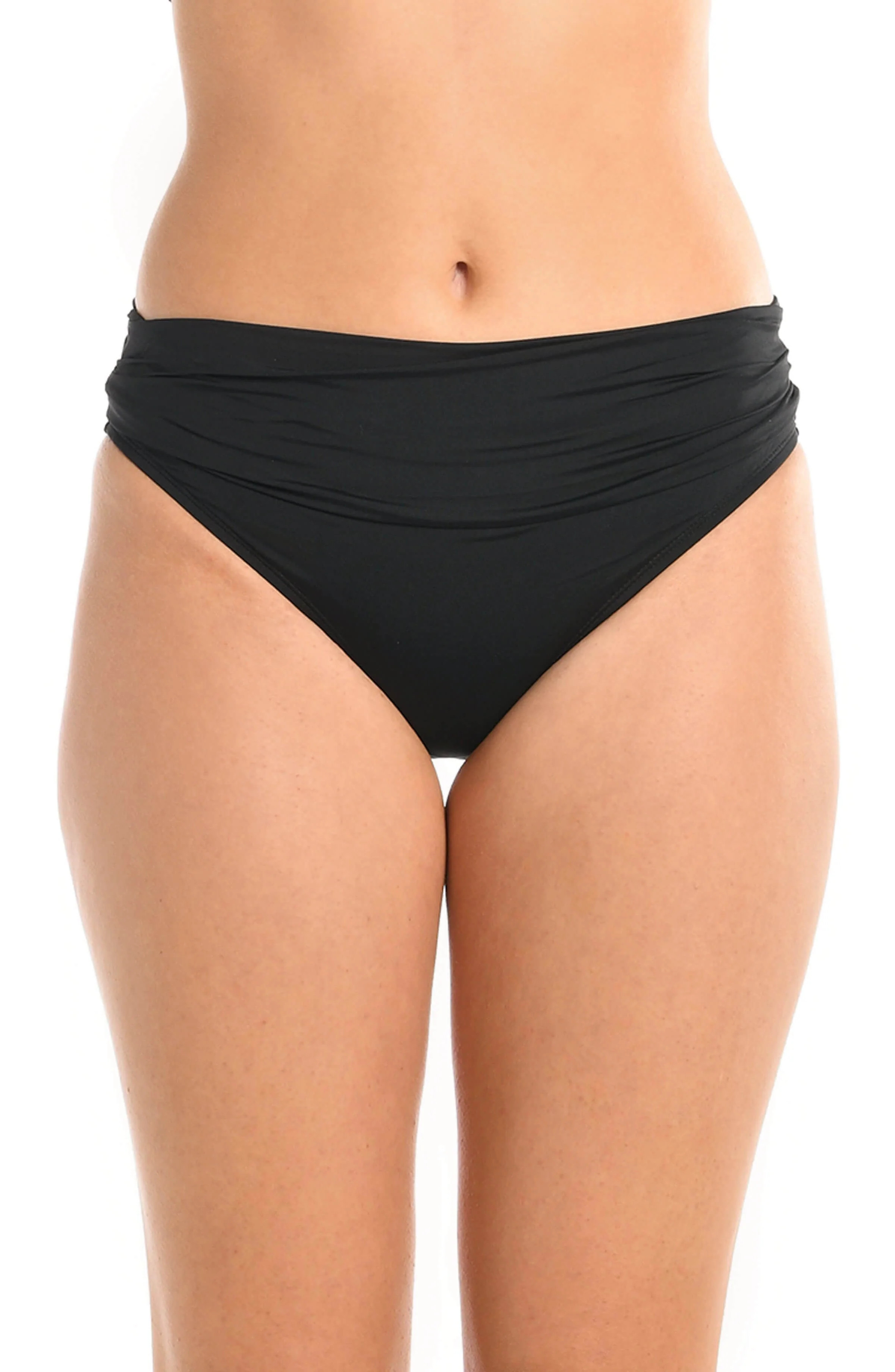 Island Goddess Shirred Band Hipster Bottom - Black | La Blanca Swim