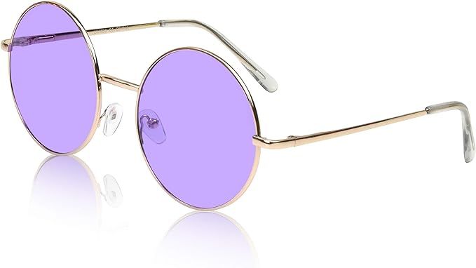 SunnyPro Big Round Sunglasses Retro Circle Tinted Lens Glasses UV400 Protection | Amazon (US)