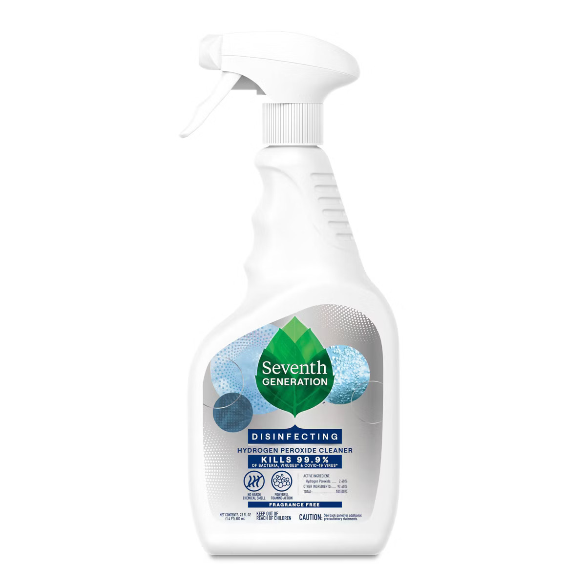 Seventh Generation Fragrance Free Disinfecting Cleaner with Hydrogen Peroxide – 23 fl oz | Target