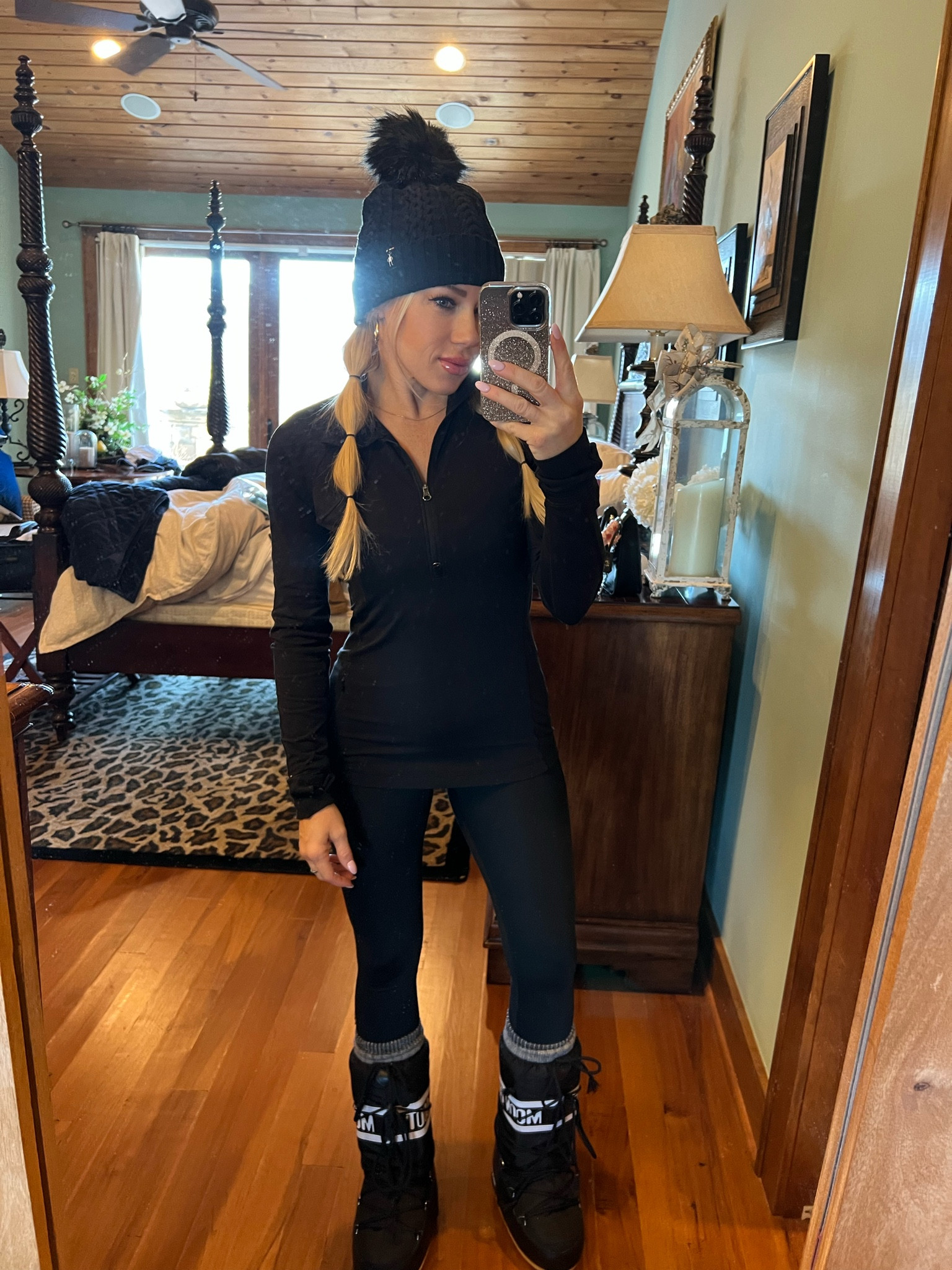 Ski outfit 🎿⛷️🏔️ #ootd snow bunny, moon boots, snow boots, ski outfit, winter clothes, wool beanie, black winter boots 

#LTKSeasonal #LTKshoecrush