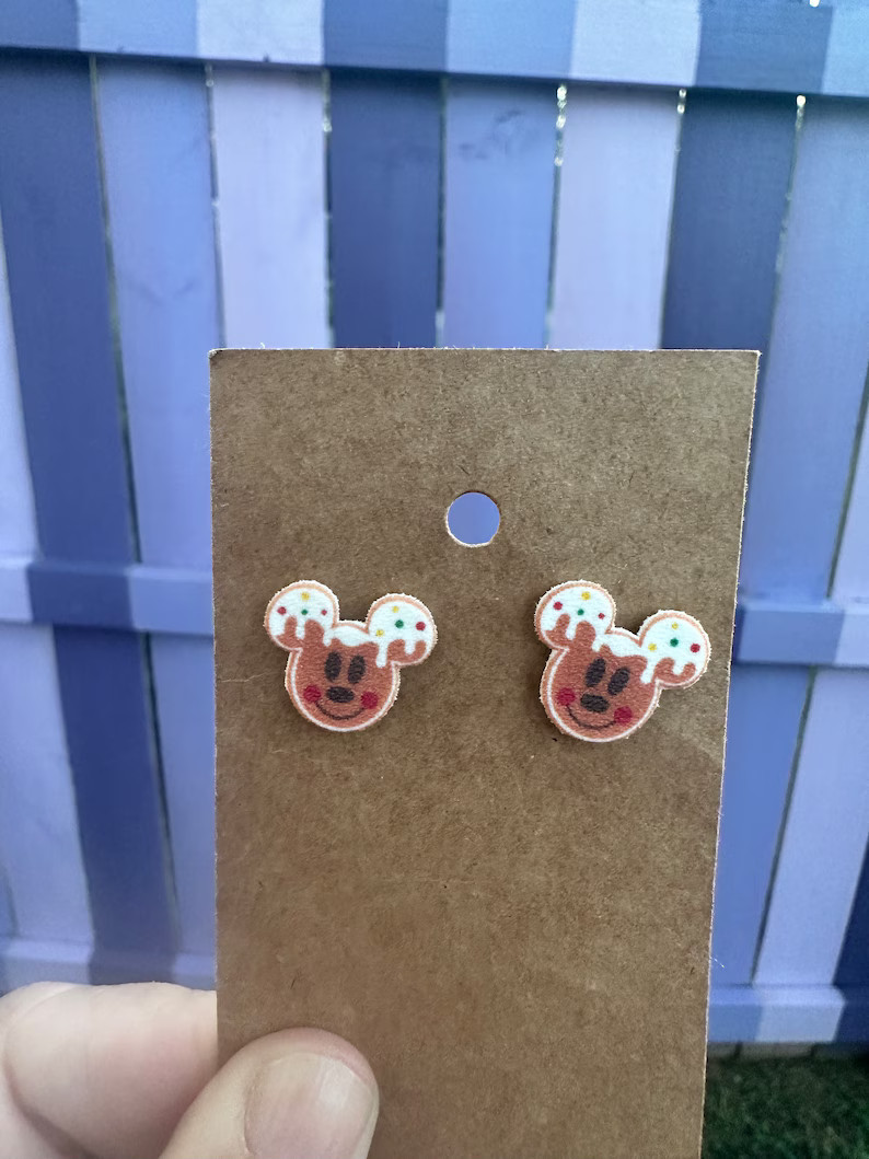Mickey Mouse Gingerbread Cookie Earrings/disney Earrings/christmas Earrings/disney Trip/stud Earr... | Etsy (US)