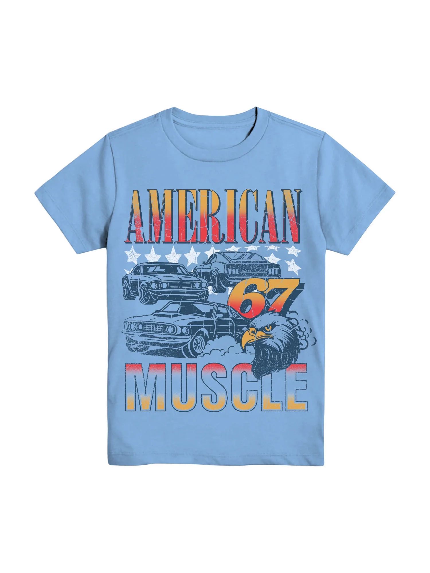 Wonder Nation Boys American Muscle, Crew Neck, Short Sleeve, Graphic T-Shirt, Sizes 4-18 | Walmart (US)