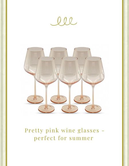 Pink peach wine glass set - summer entertaining - summer cocktail - colorful drinkware - wine glasses - 

#LTKParties #LTKHome