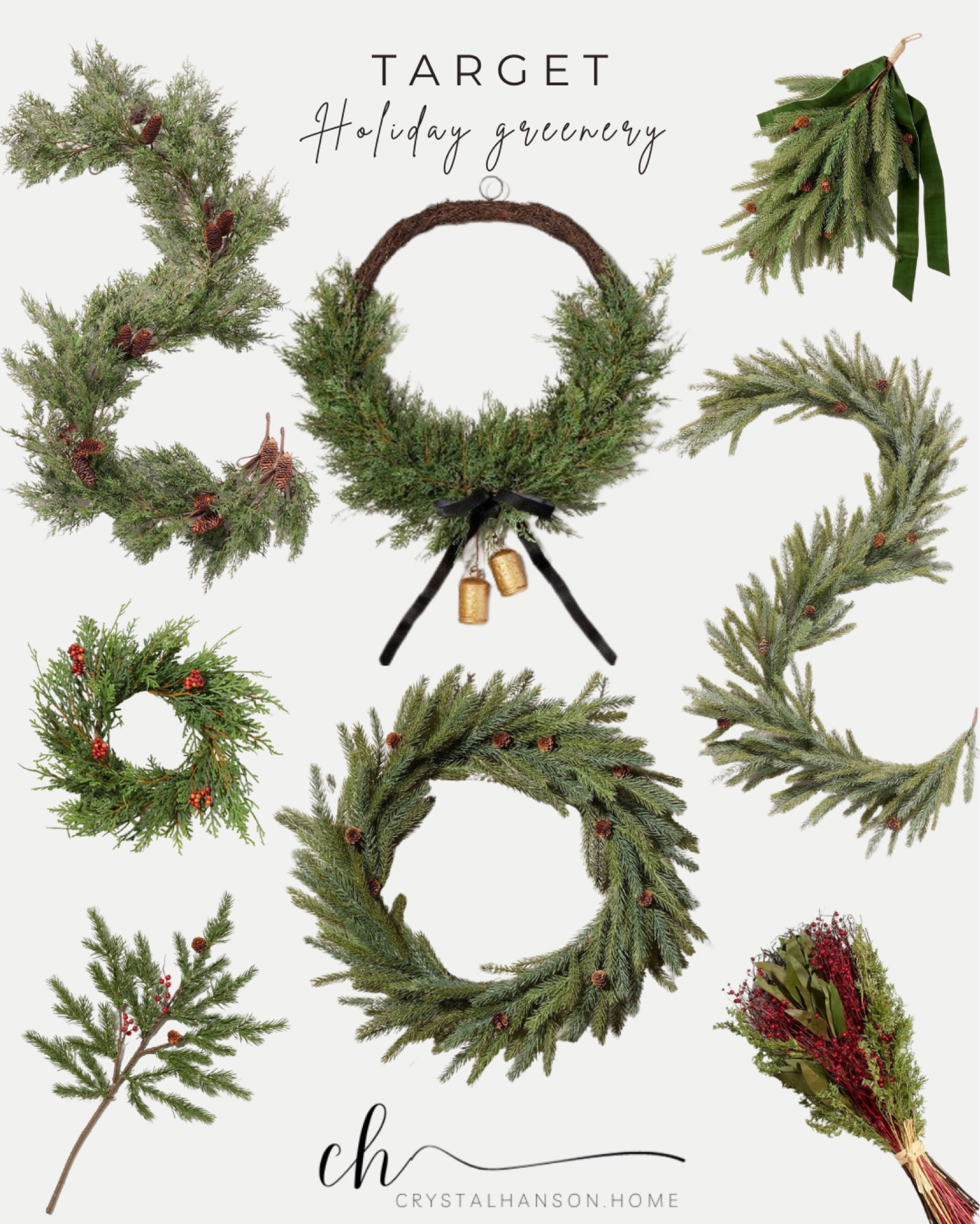 Target greenery for the holiday season

Follow me @crystalhanson.home on Instagram for more home decor inspo, new arrivals and sale finds 🫶

Sharing all my favorites in home decor, home finds, affordable home decor, modern, organic, target, target home, magnolia, hearth and hand, studio McGee, McGee and co, pottery barn, amazon home, amazon finds, sale finds, kids bedroom, primary bedroom, living room, coffee table decor, entryway, console table styling, dining room, vases, stems, faux trees, faux stems, holiday decor, seasonal finds, throw pillows, sale alert, sale finds, cozy home decor, rugs, candles, and so much more.

#LTKhome #LTKHoliday #LTKSeasonal