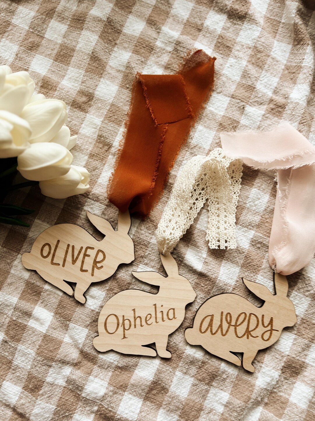 Wood Bunny Tags | Personalized Easter Gift Tags | Spring Basket, Easter Gifts, Bunny Tag, Gift Ta... | Etsy (US)