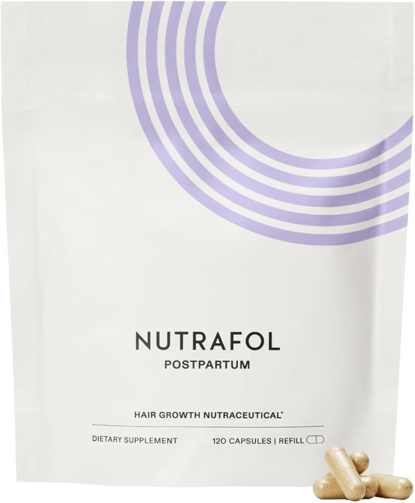 Nutrafol Postpartum Hair Growth Supplements, Clinically Tested for Visibly Thicker Hair and Less ... | Amazon (US)