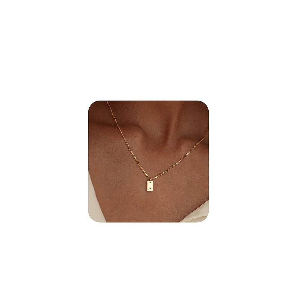 Initial Necklaces for Women 14K Gold Plated Letter Necklace Dainty Gold Name Necklace Personalize... | Amazon (US)