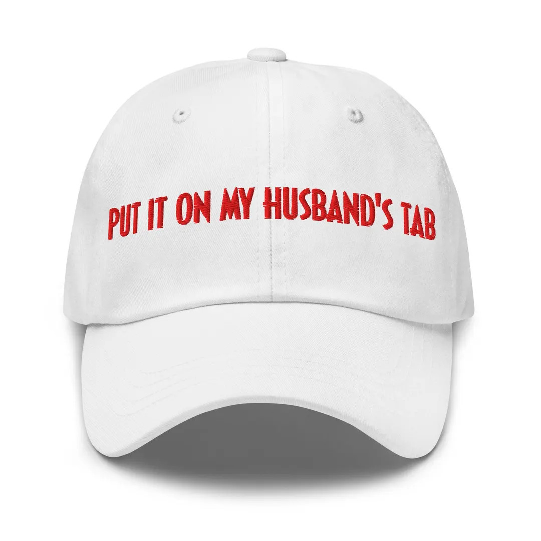 Put It on My Husband's Tab Embroidered Red and White Baseball Hat - Funny Gift - Etsy | Etsy (US)