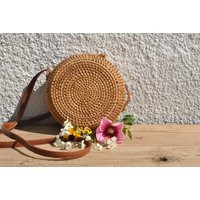 Round Rattan Bag, Straw Round Boho Summer Bali Bag | Etsy (US)