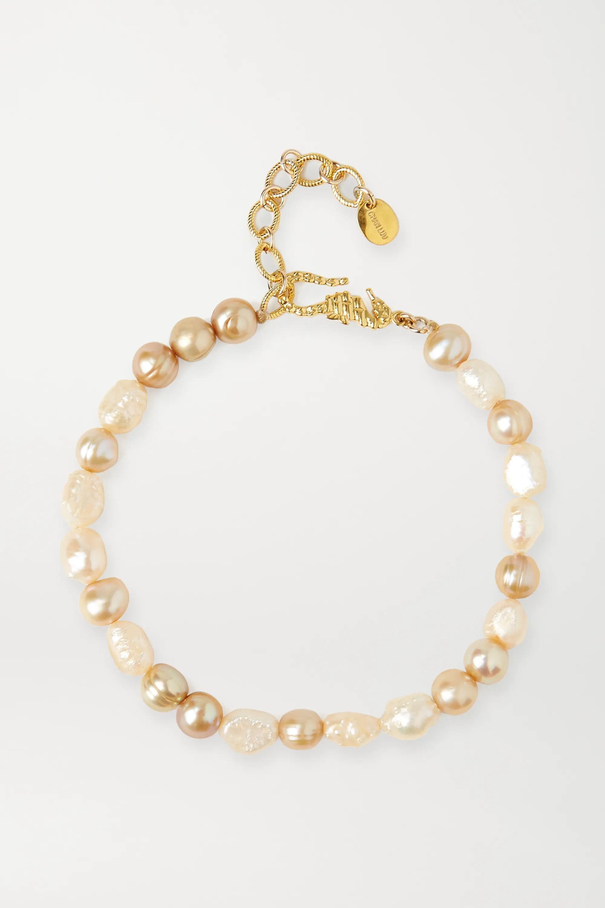 Gold-plated pearl anklet | NET-A-PORTER (UK & EU)