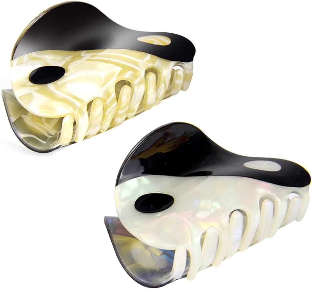 2Pcs Yin Yang Hair Clips, Black White Punk Claw Clip Holder, Non Slip Retro Hair Jewelry Accessor... | Amazon (US)