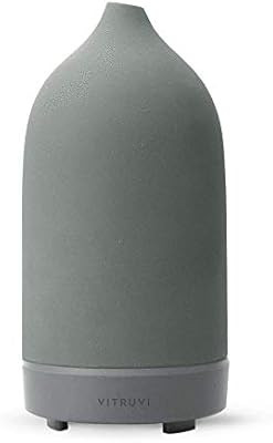 Vitruvi Stone Diffuser, Ceramic Ultrasonic Essential Oil Diffuser for Aromatherapy, Charcoal, 90m... | Amazon (US)