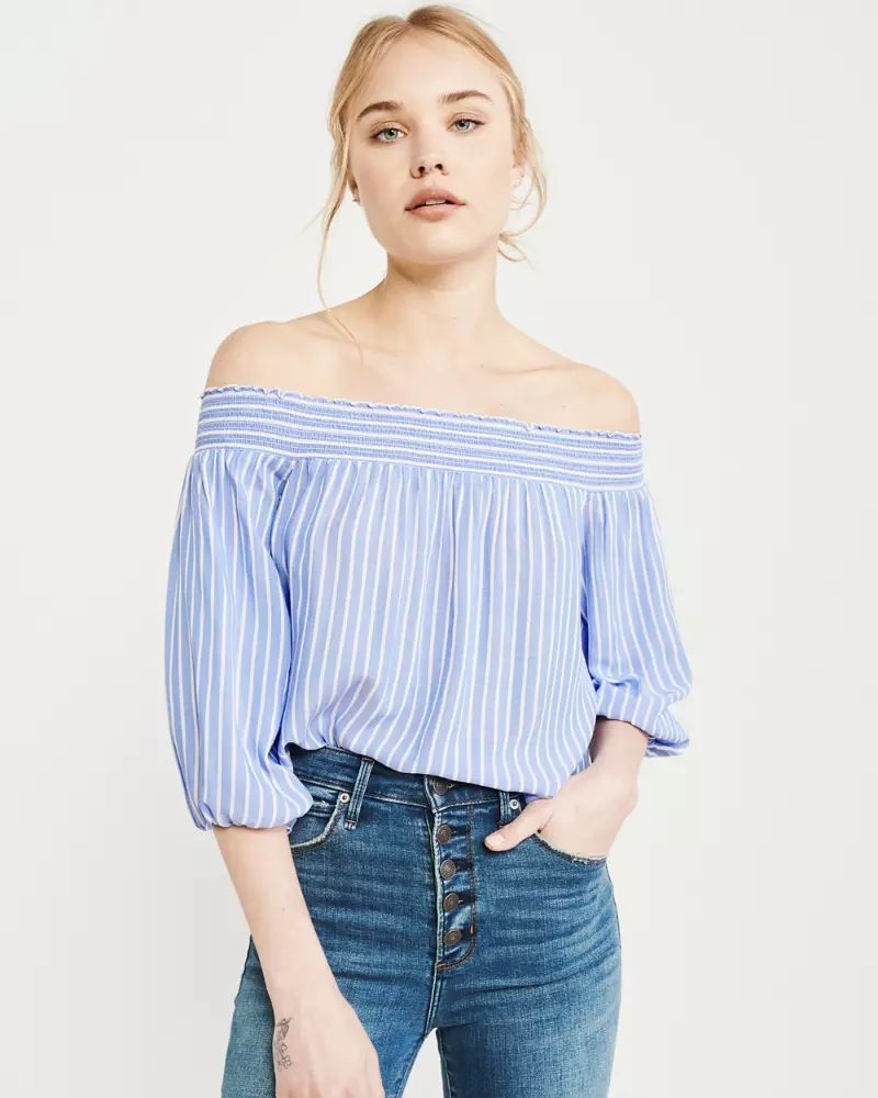 Off-The-Shoulder Smocked Blouse | Abercrombie & Fitch US & UK