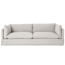 Alexa Modern Classic Beige Performance Upholstered Slipcovered Sofa - Small - 90"W | Kathy Kuo Home