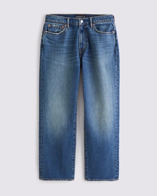 Men's Athletic Relaxed Straight Jean | Men's | Abercrombie.com | Abercrombie & Fitch (US)