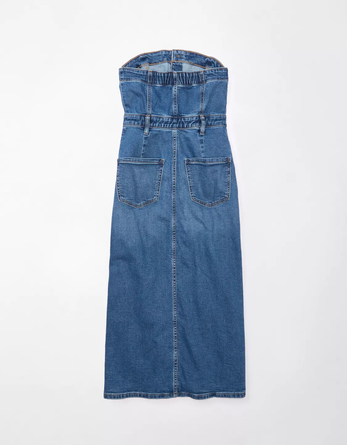 AE Denim Tube Top Midi Dress | American Eagle Outfitters (US & CA)