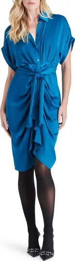 Alicia Ruched Tie Front Shirtdress | Nordstrom