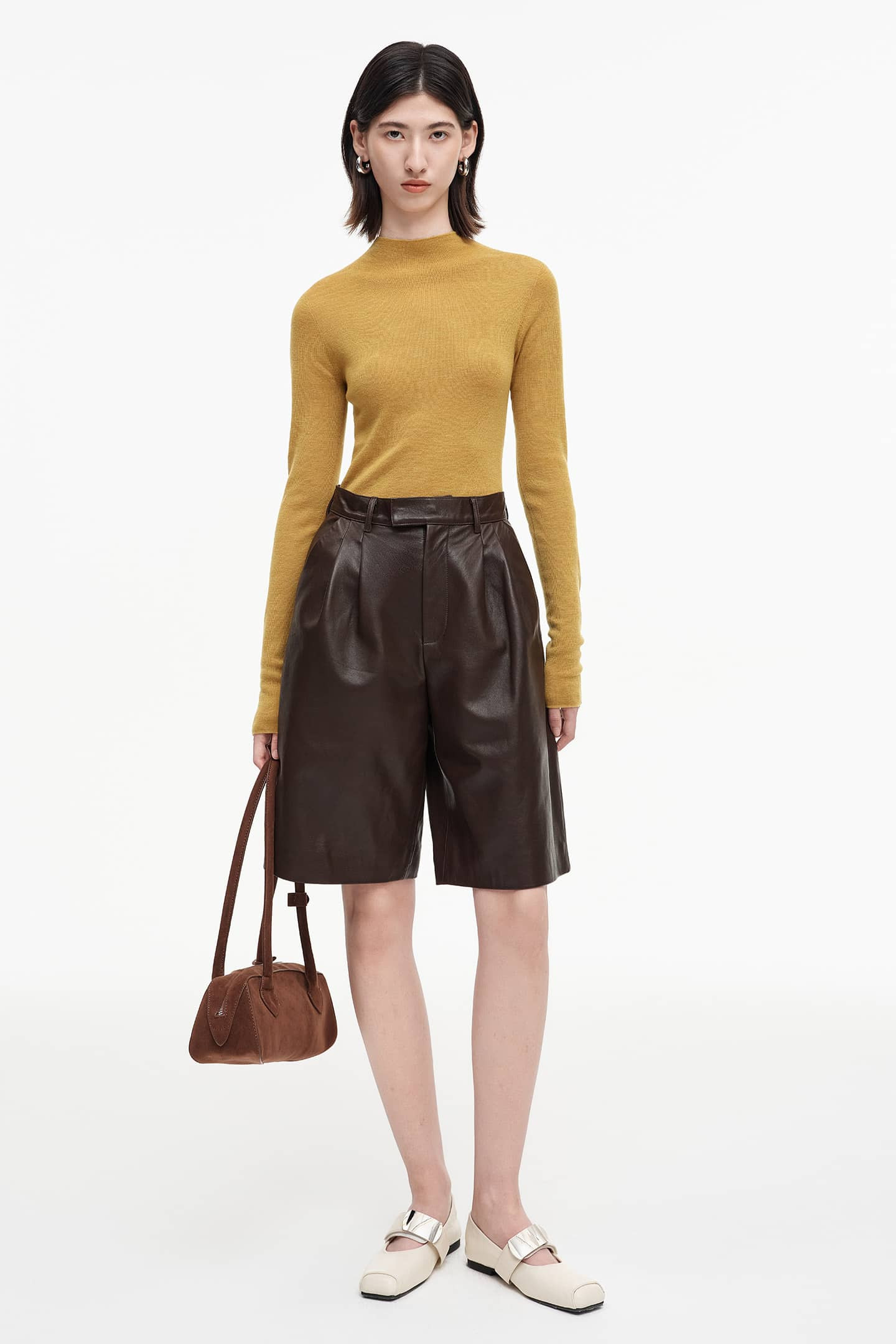 SELFWHO Merino Wool Half Turtleneck Sweater | SELFWHO