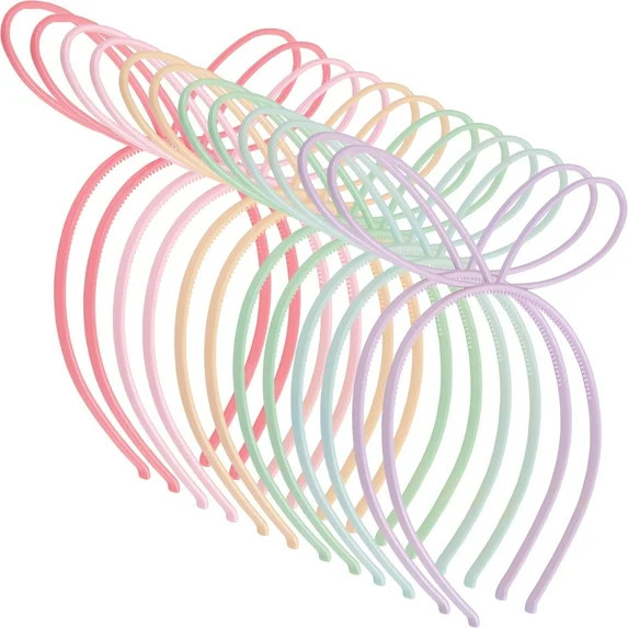 12pcs Plastic Rabbit Ears Headbands for Girls Toddlers Party Birthday Bunny Ear Head Band Chilren... | Walmart (US)