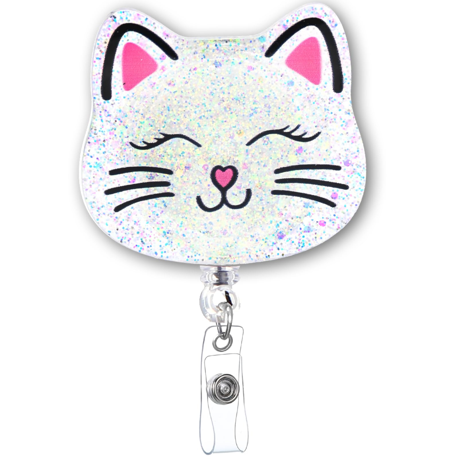Cat Glitter Retractable Nurse Badge Accessories Cat Retractable Badge Reel for Nurse, Office, Cat... | Amazon (US)