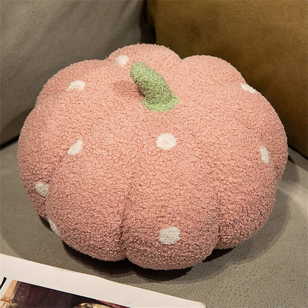 Jackcsale Pumpkin Pillow, 3D Pumpkin Shaped Floor Pillow Teddy Fleece Plush Halloween Pumpkin Thr... | Amazon (US)