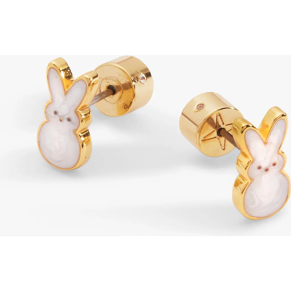 Alex and Ani Peeps® Pearlized Bunny Stud Earrings in Gold at Nordstrom | Nordstrom