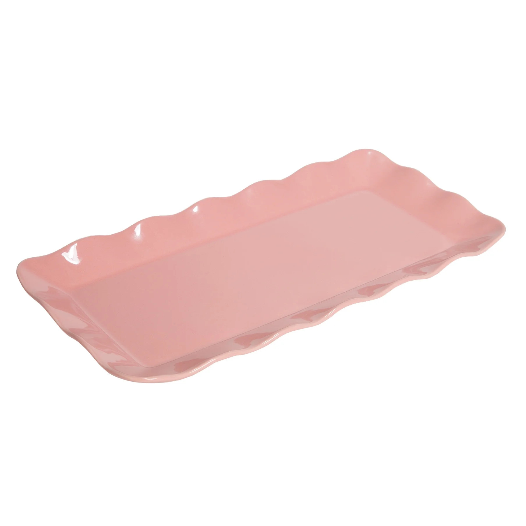 Paris Hilton Heiress Collection Stoneware Serving Tray, Scalloped Ruffle Rim, Microwave and Dishw... | Walmart (US)