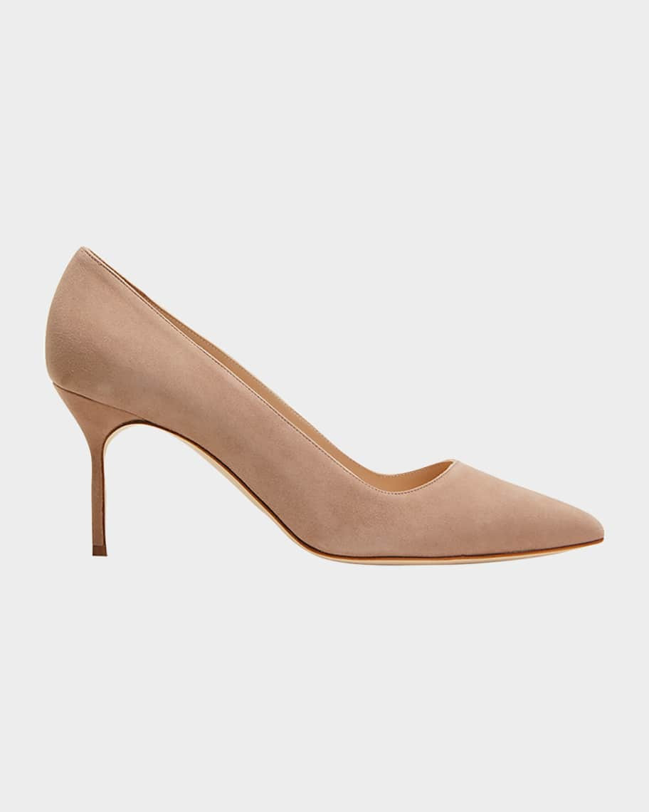 Manolo Blahnik 70mm BB Suede Stiletto Pumps | Neiman Marcus