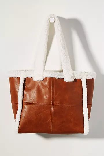 Faux Leather Sherpa Tote | Anthropologie (US)
