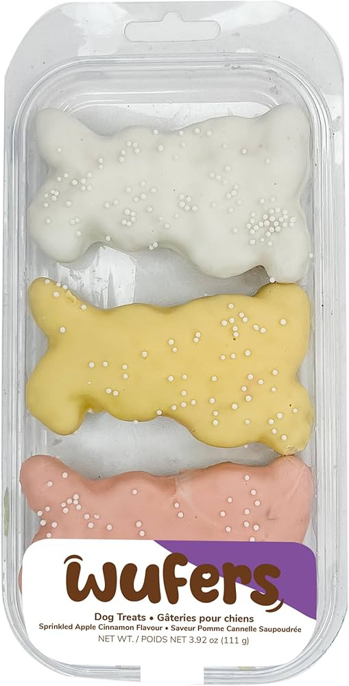 Wufers Easter Bunny Dog Treats 3-Pack – Decorated Crunchy Dog Cookies, Spring & Easter Dog Trea... | Amazon (US)