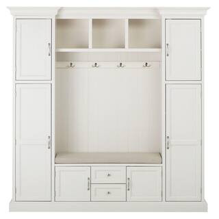Home Decorators Collection Royce 79 in. Polar Off-White Hall Tree SK18208A-PW - The Home Depot | The Home Depot