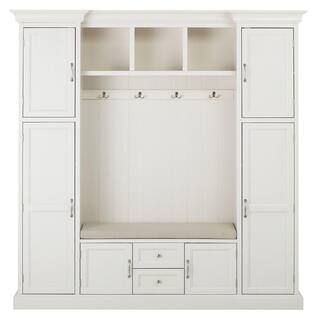 Home Decorators Collection Royce 79 in. Polar Off-White Hall Tree SK18208A-PW - The Home Depot | The Home Depot