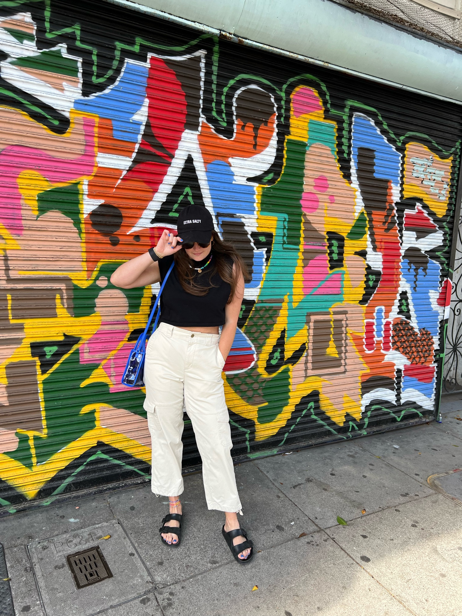 Day 12 of 30 getting dressed with things in my closet. Paired some pieces from last week and this weekend in a new way. Added this fun hat from a local boutique and necklace I made!