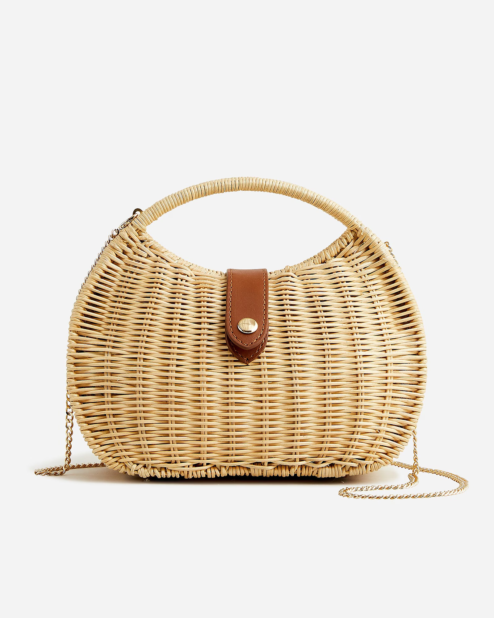 Semicircle rattan clutch | J. Crew US