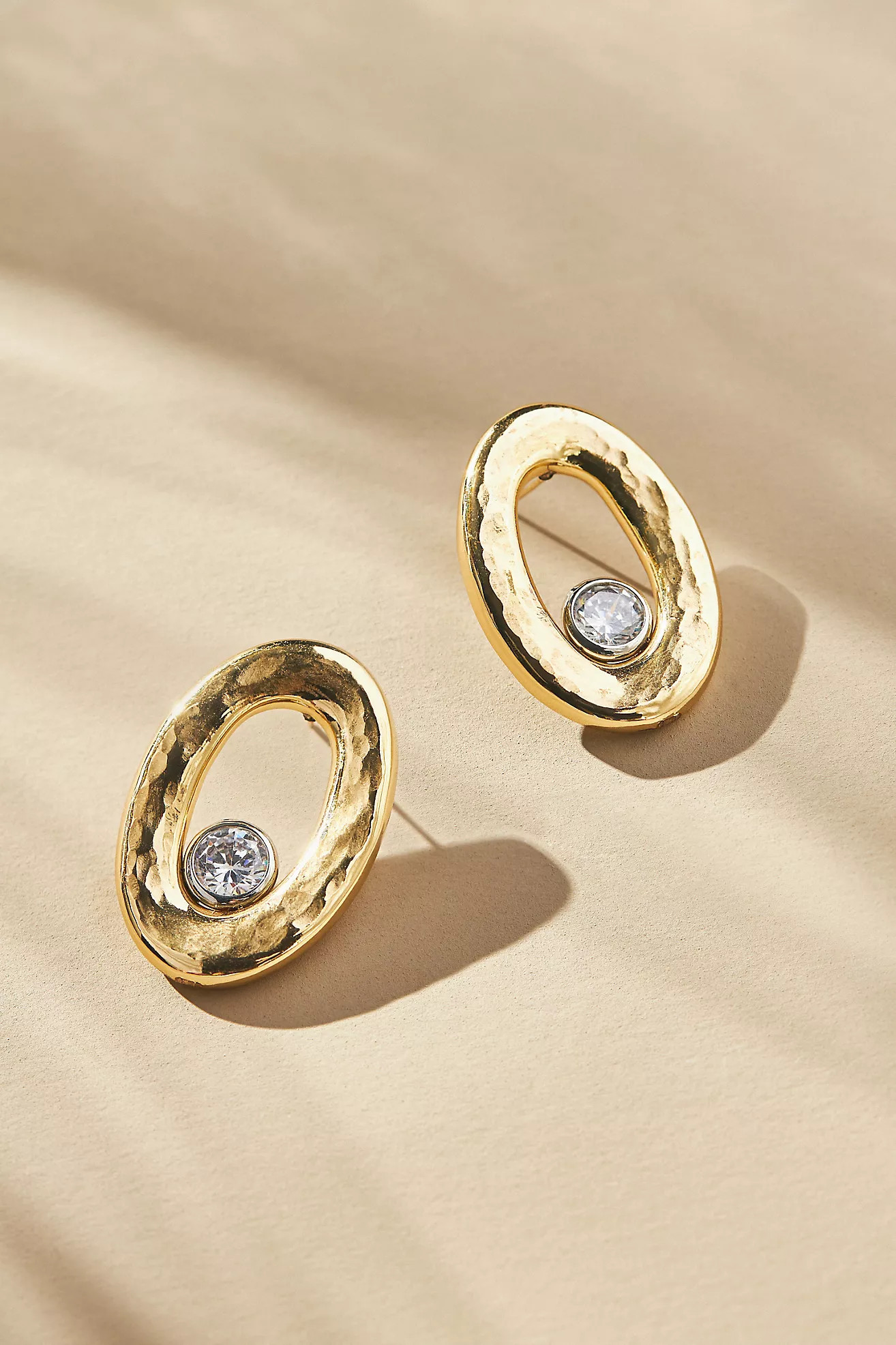 Oval Crystal Post Earrings | Anthropologie (US)