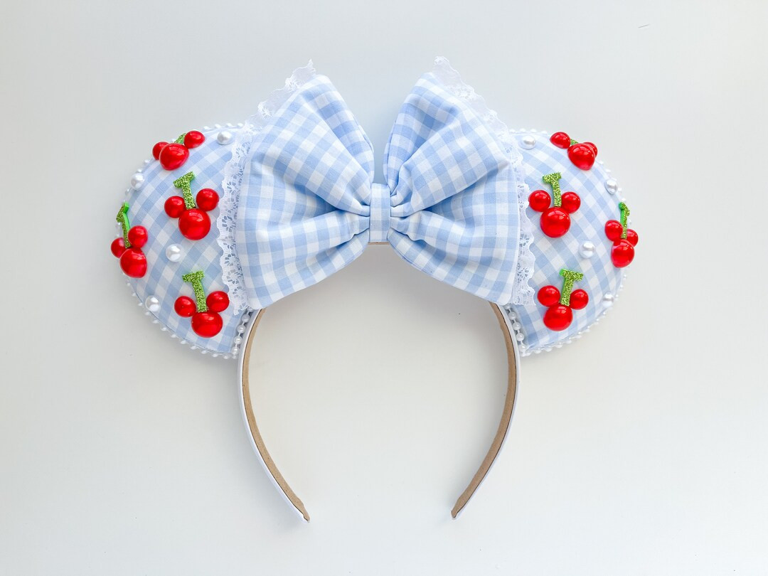 Pearl Spring Mickey Cherry Inspired Mouse Ears Mickey Ears Headband| Ships in 10-12 Business Days... | Etsy (US)