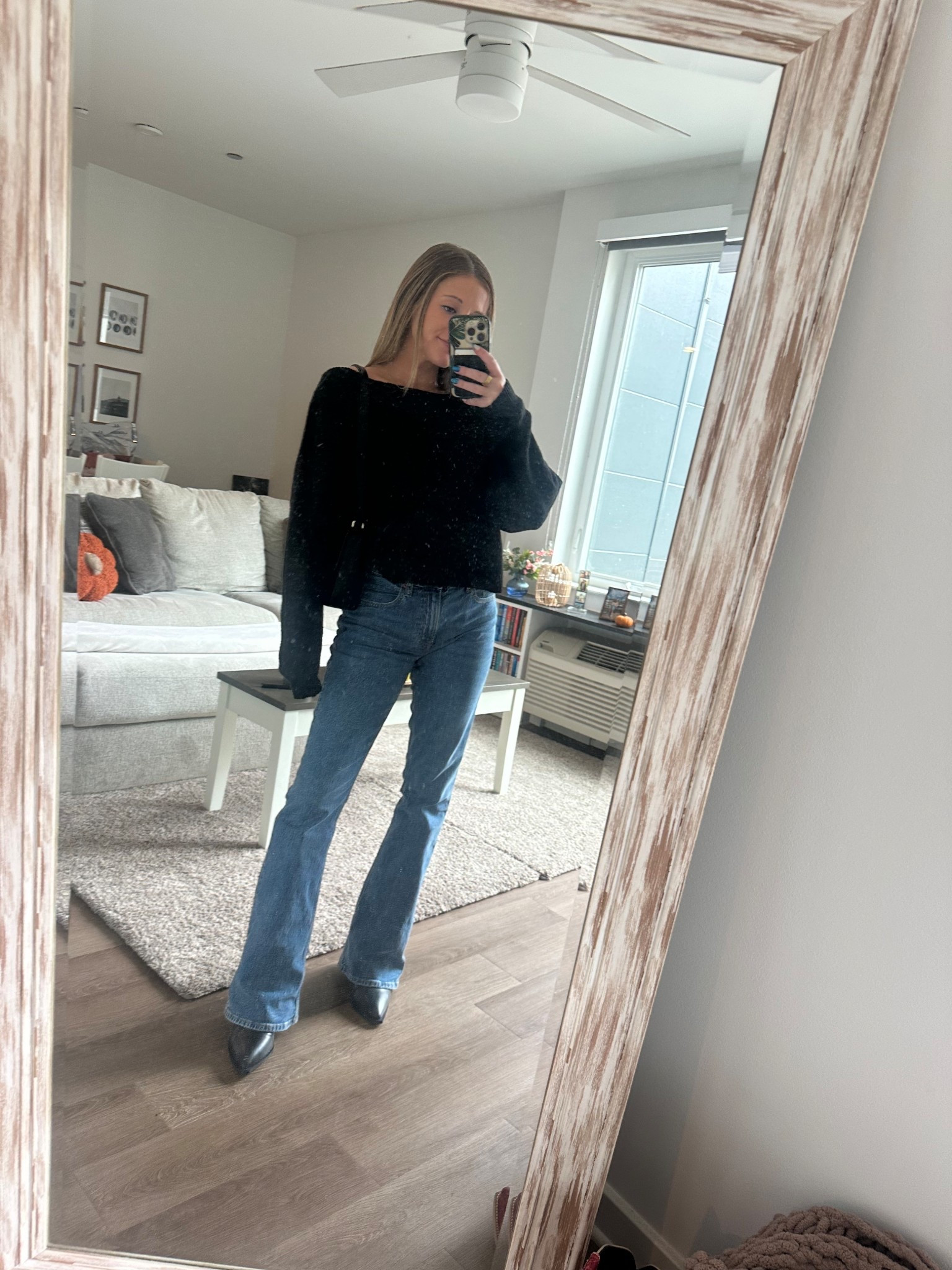 This is going to be my go to outfit all Fall and Winter ❄️👢 also obsessed with these jeans 

Top is altard state

#LTKShoeCrush #LTKSeasonal