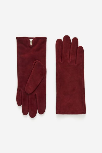 Suede Gloves – Dark Red – Women – ARKET GB | Arket UK