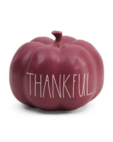 8in Thankful Ceramic Pumpkin | TJ Maxx
