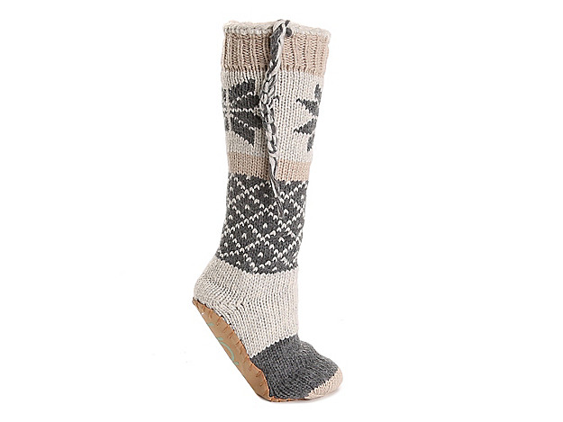 Lemon Aspen Snowflake Boot Slipper Socks - Women's - Grey/Tan/Off White | DSW