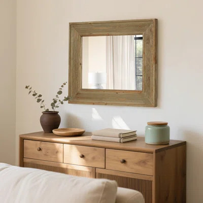 Rustic Rectangle Wood Mirror for Bathroom Farmhouse | Wayfair North America