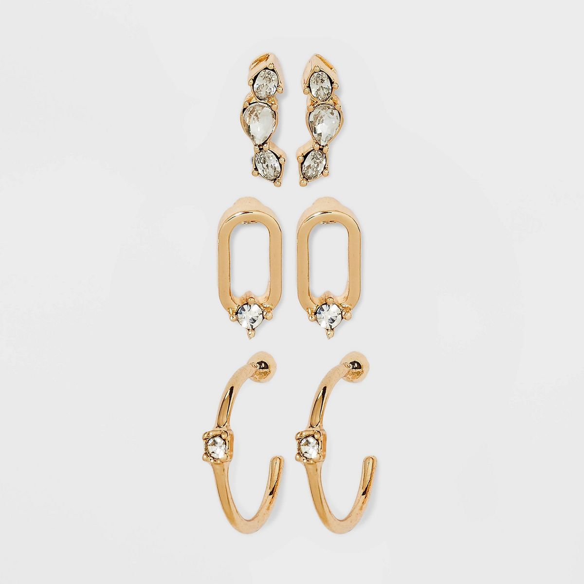 Oval Drop Earring Set 3pc - A New Day™ Gold | Target