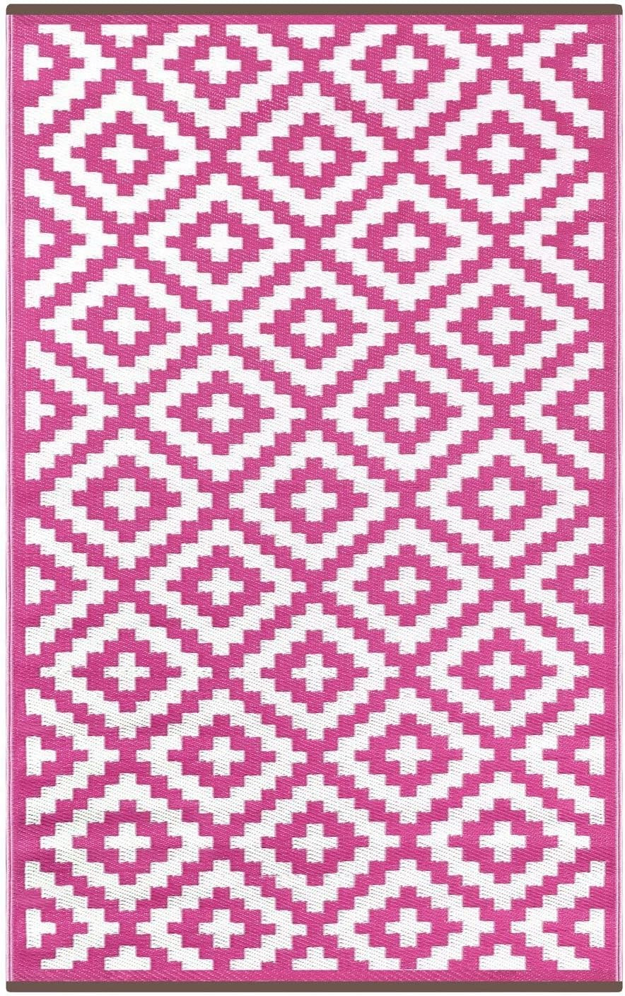 Green Decore Reversible Outdoor/Indoor Recycled Plastic Rug | Perfect for Garden, Patio, Picnic, ... | Amazon (UK)