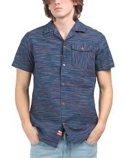 Linen Blend Spaced Out Horizontal Striped Shirt | Marshalls
